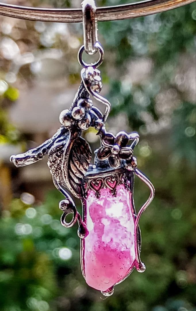 ピンクトルマリンのシルバー手作りペンダント