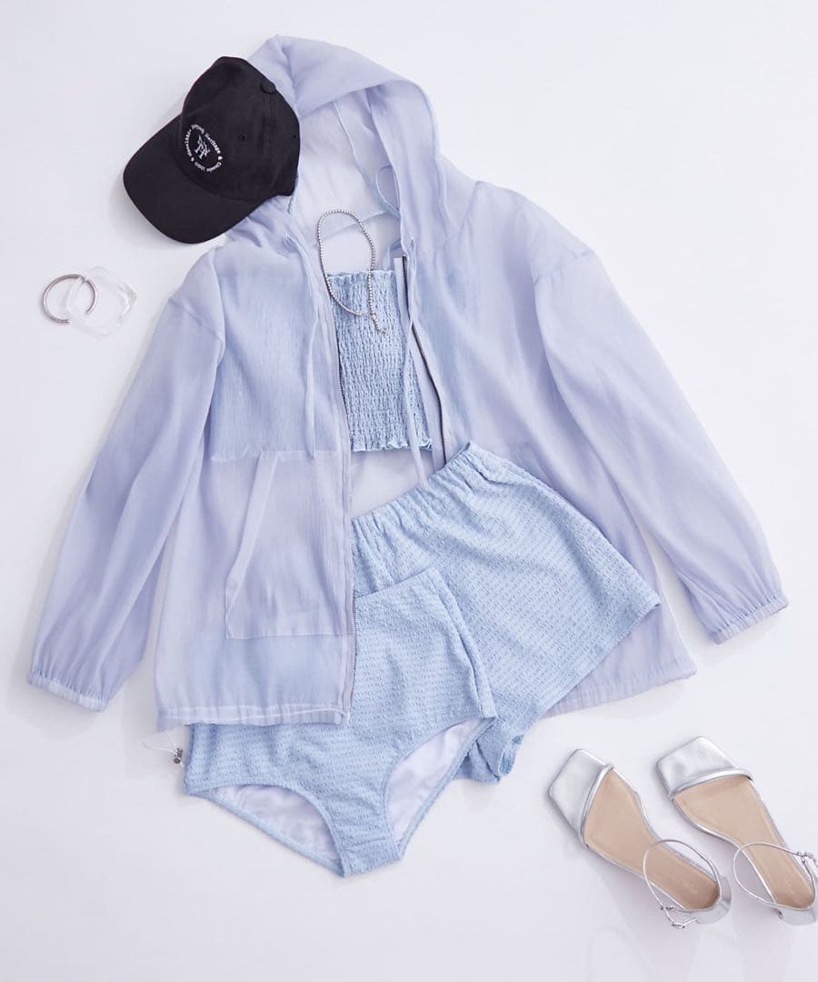 mystic シアーパーカー4SETスイムウェア ブルー Mサイズ