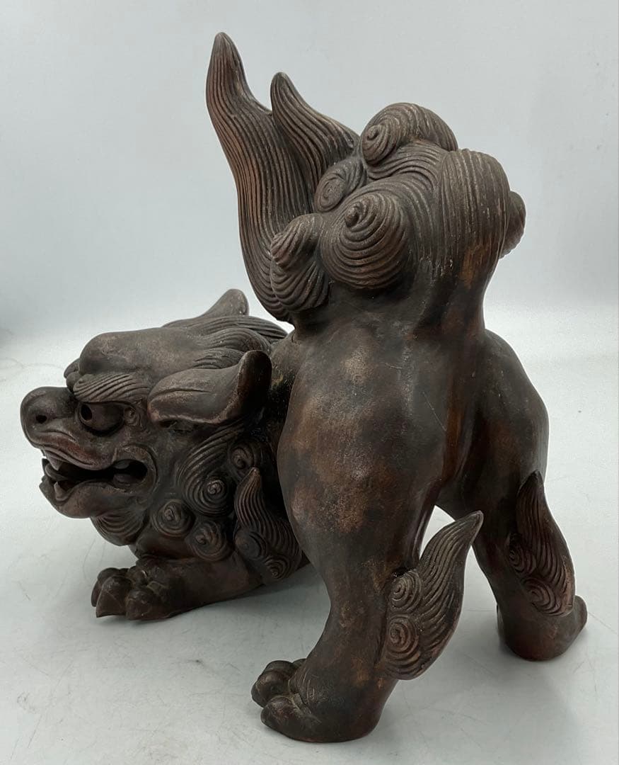 【６３】★時代　備前焼獅子置物　アンチック★