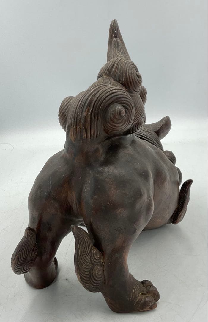 【６３】★時代　備前焼獅子置物　アンチック★