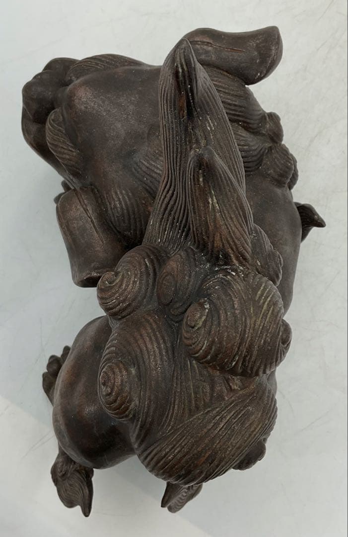 【６３】★時代　備前焼獅子置物　アンチック★