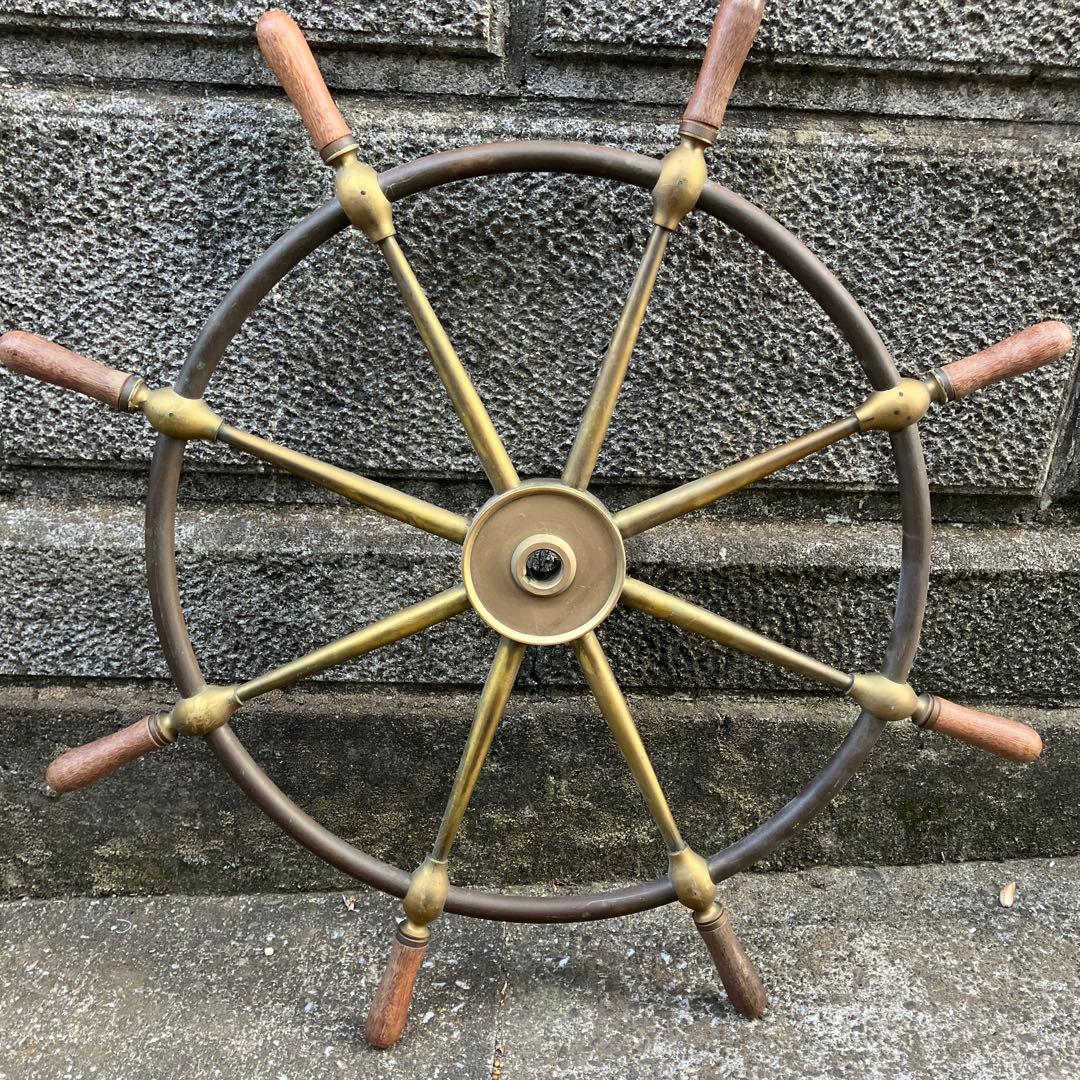 希少　船舶　John Hastie & Co. Ltd 舵輪　アンティーク　真鍮