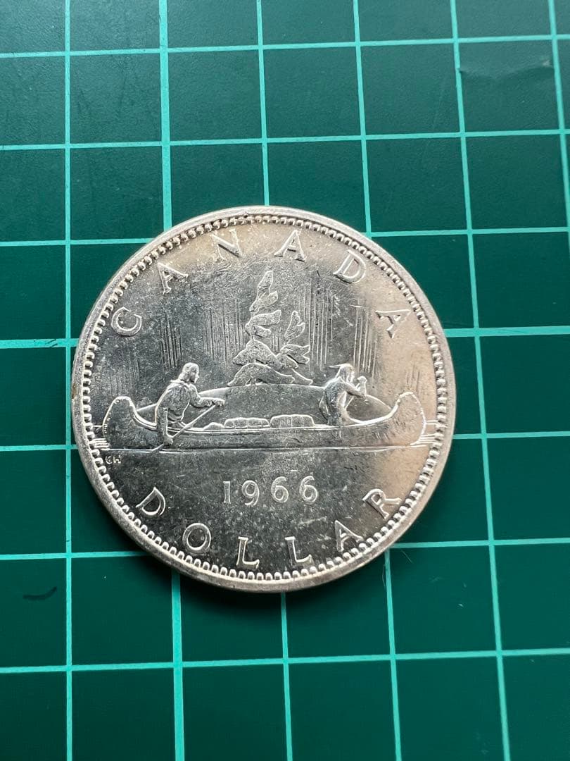 外国銀貨　カナダ1D銀貨　1966年