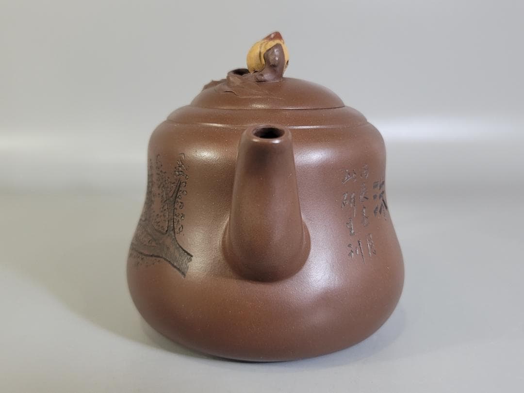 中国古美術・紫砂壺 盖款 :大生（范大生）宜興原鉱・紫泥急須・茶壺