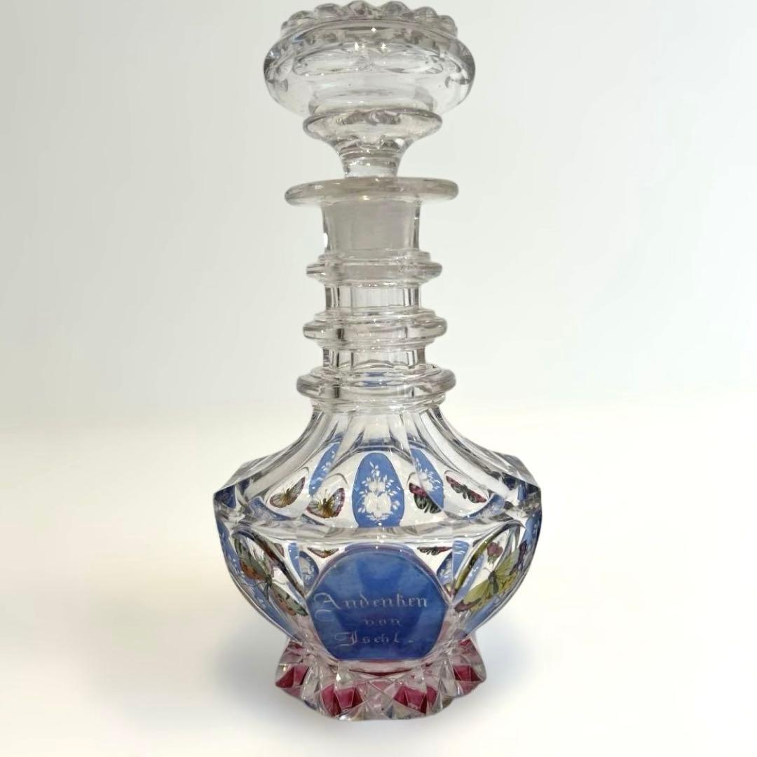 ボヘミアガラス デキャンタ 1930年代西洋 アンティーク クリスタルガラス