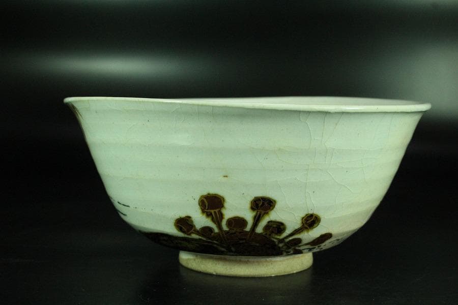 茶道具 永楽和全造 河賓支流 印 柳橋水車紋 仁清焼 鉢 共箱(K-YC526)