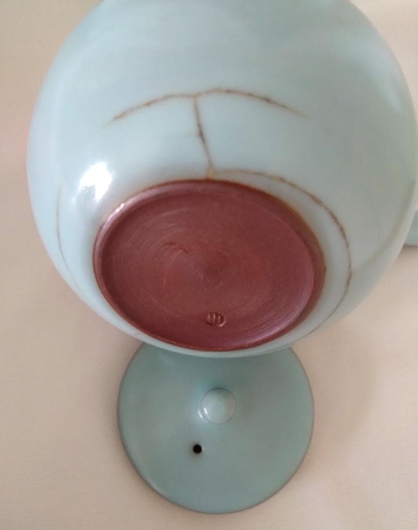 鈴木三成作　急須 猪口3点 青磁 青瓷 作家物