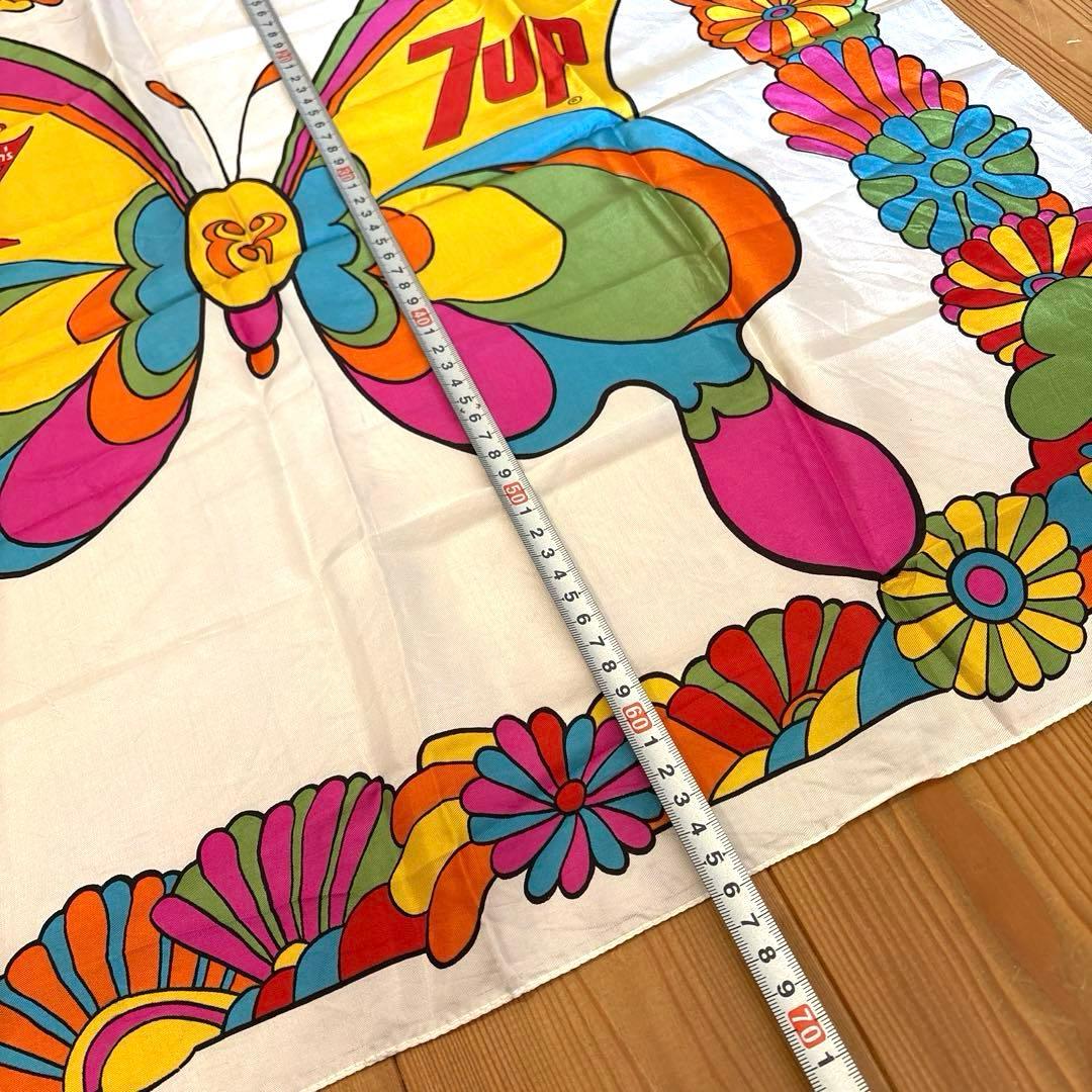 1969年　セブンアップ　ピーターマックス　スカーフ　バタフライ