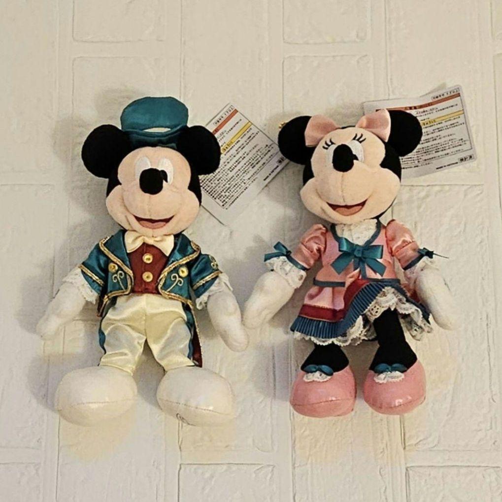ディズニーランドホテル限定　ミッキー&ミニー　ぬいぐるみ　バッチ　チャーム