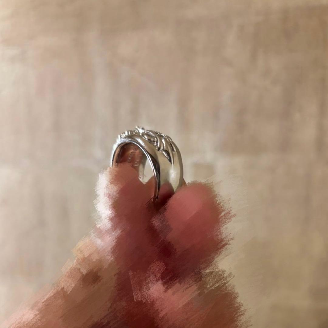 牧瀬 クロムハーツ925リングフローラルクロス