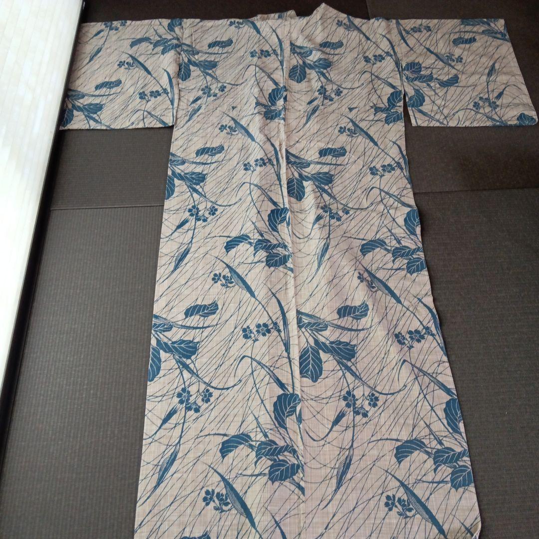 マ*ロ様 竺仙？　奥州小紋風　三越誂え　桜草模様　浴衣単品