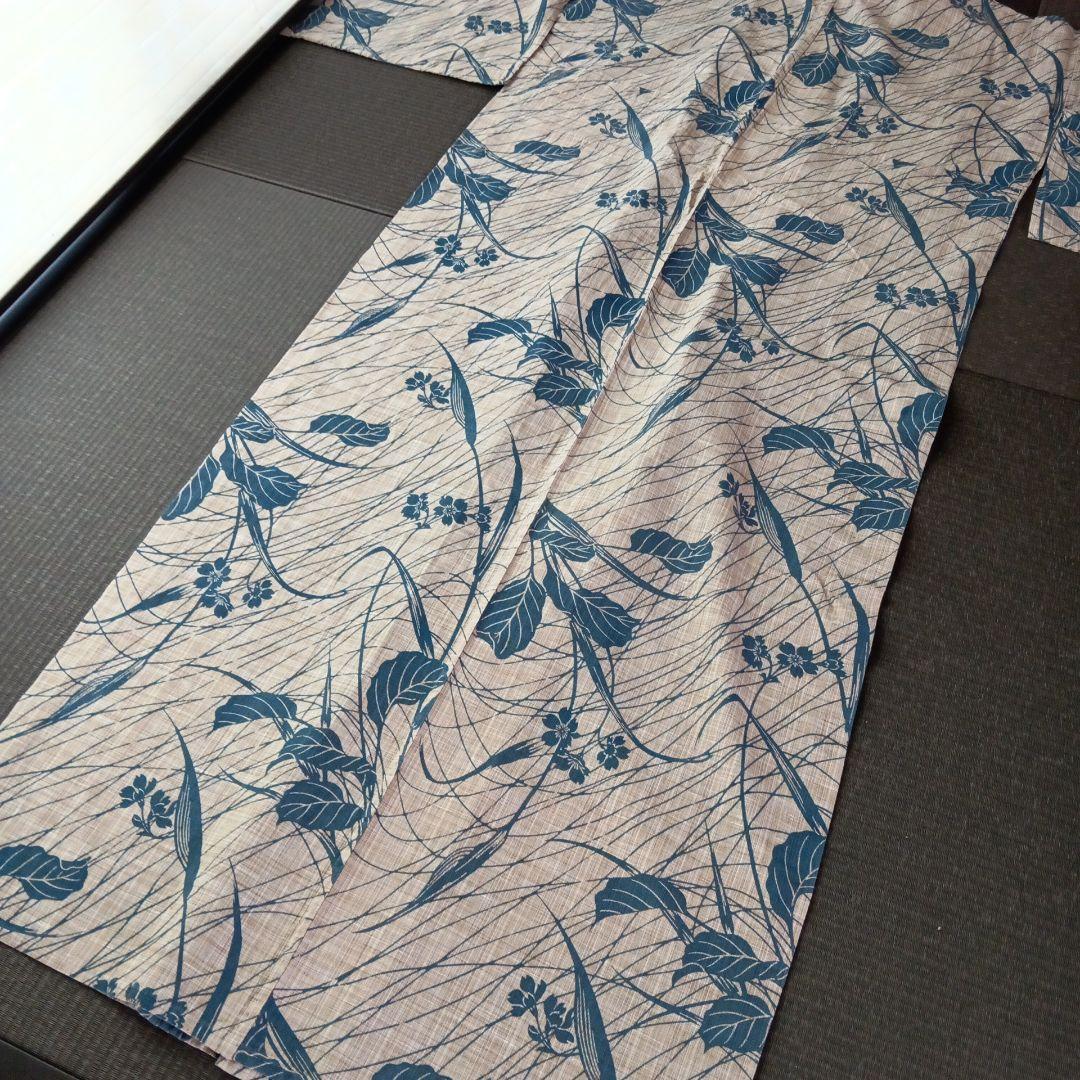 マ*ロ様 竺仙？　奥州小紋風　三越誂え　桜草模様　浴衣単品