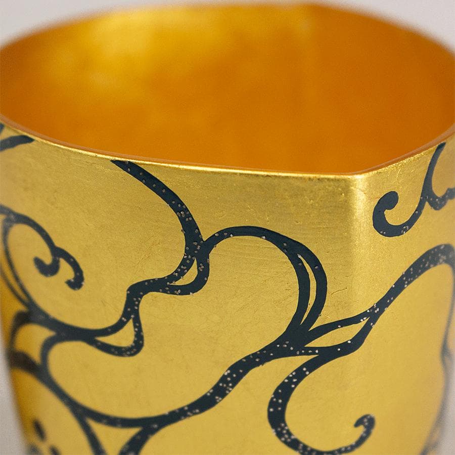 吉田華正 クリスタルガラス 光琳蒔絵 茶器 共箱 共布 栞 漆芸作家