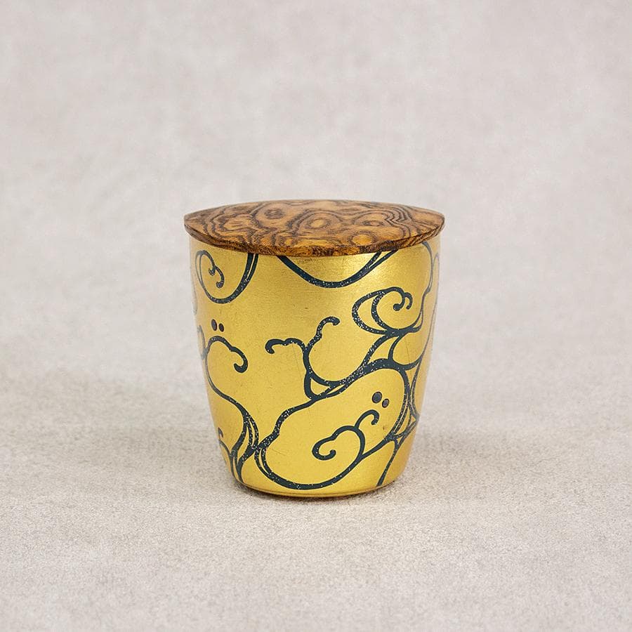 吉田華正 クリスタルガラス 光琳蒔絵 茶器 共箱 共布 栞 漆芸作家