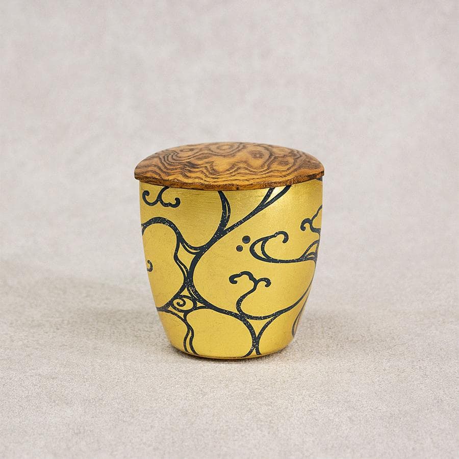 吉田華正 クリスタルガラス 光琳蒔絵 茶器 共箱 共布 栞 漆芸作家