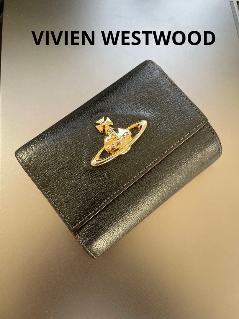 VIVIEN WESTWOOD 美品 がま口 3つ折り財布 ブラック
