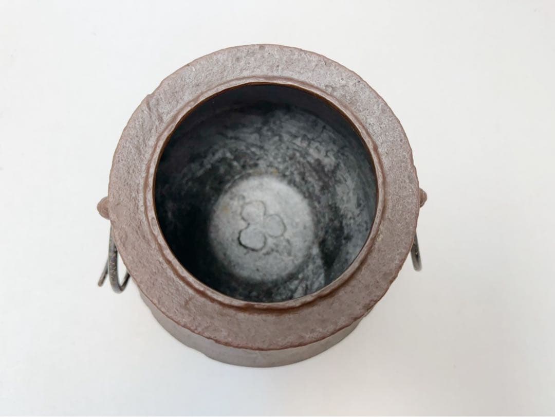 ほぼ未使用 茶道具 人間国宝 釜師 高橋敬典造 浜松地紋 富士釜 釜印 釜環共箱