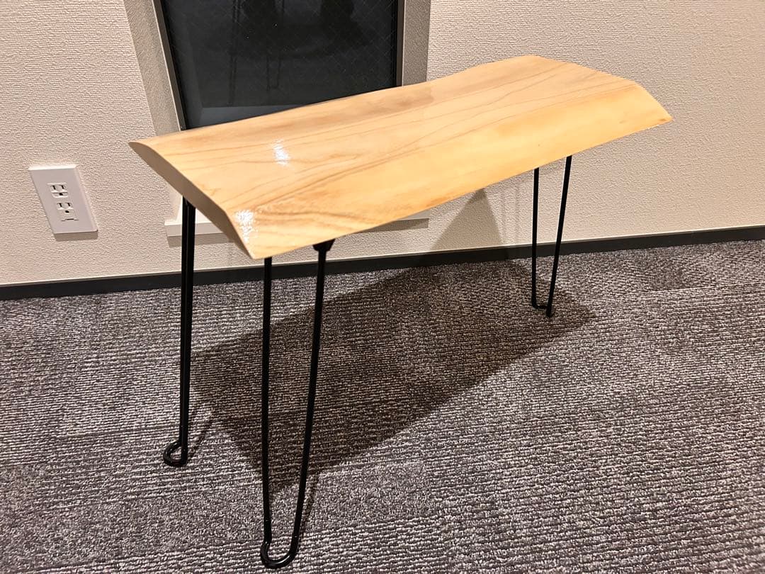 国産栓の木　折りたたみ机　一枚板　ハンドメイド