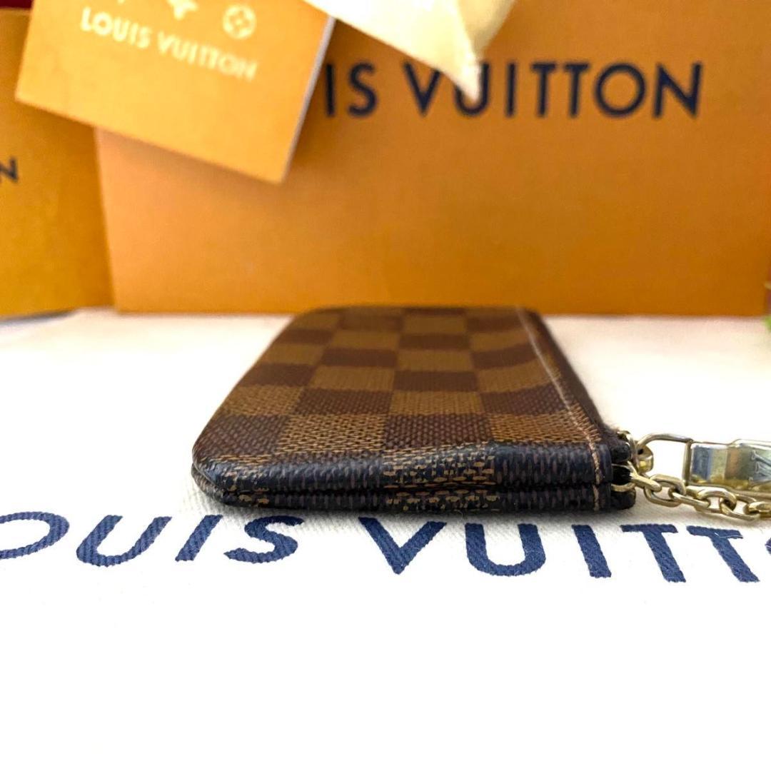 ルイ ヴィトン◎ポシェット クレ ダミエ エベヌ ケース キーホルダー 茶