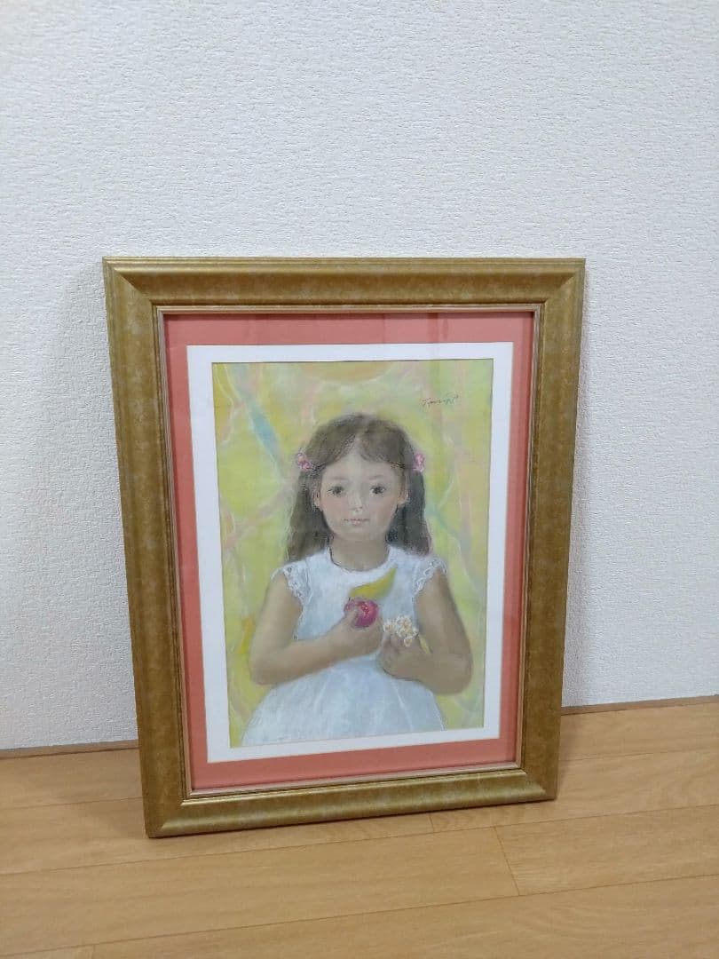 キュート　美少女　絵画　額付き