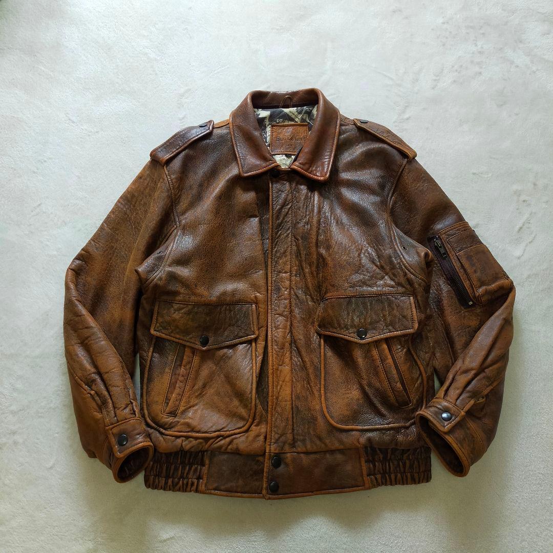 80S 90S　G-1タイプ　L　レザージャケット　フライトジャケット