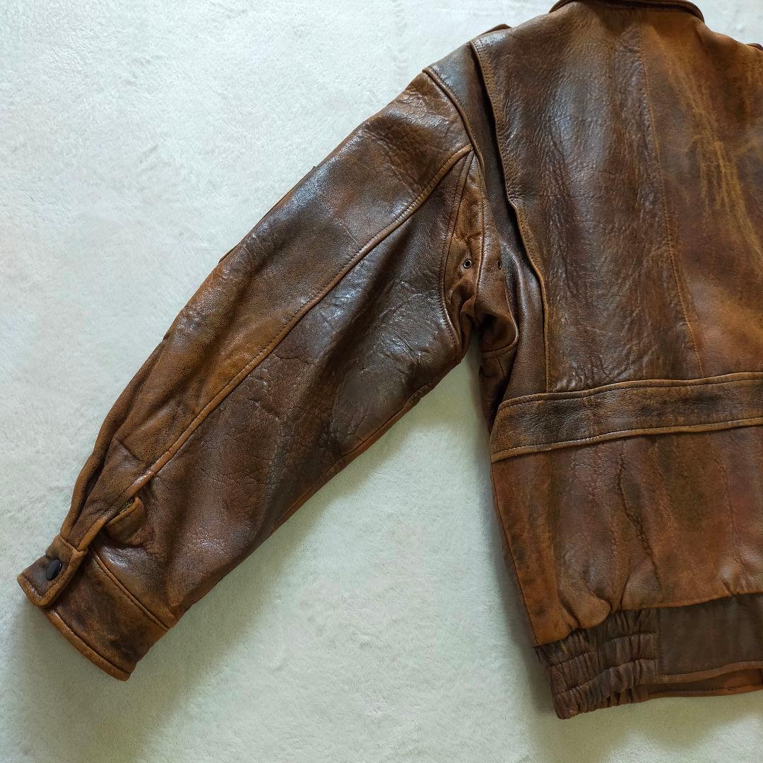 80S 90S　G-1タイプ　L　レザージャケット　フライトジャケット