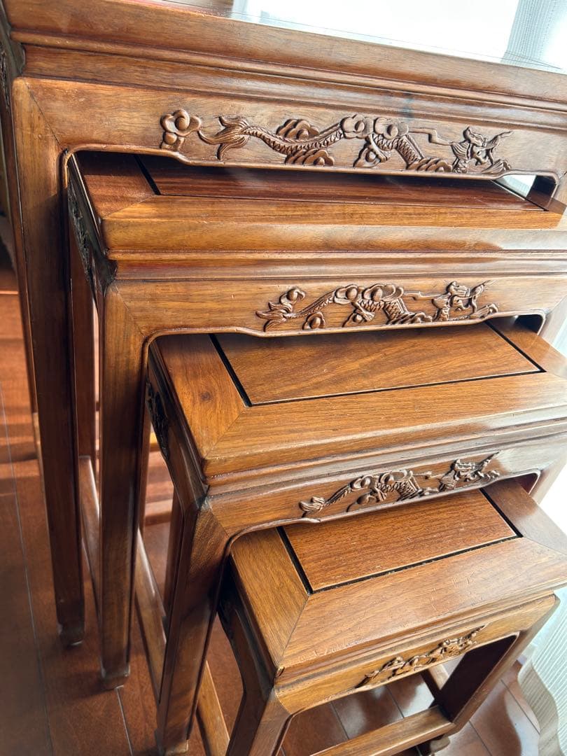 木製ネストテーブル 4点セット