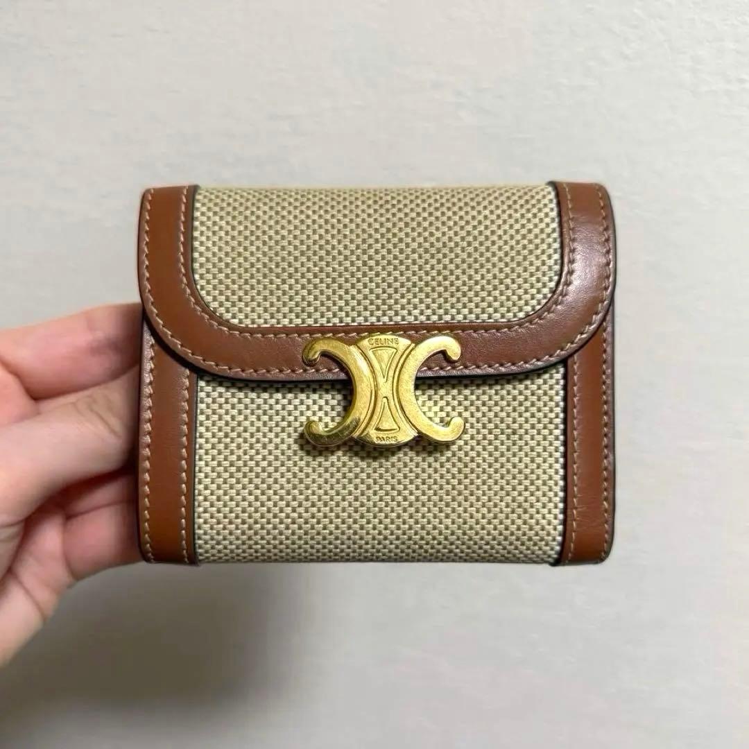 【美品】CELINE 三つ折り財布 トリオンフ