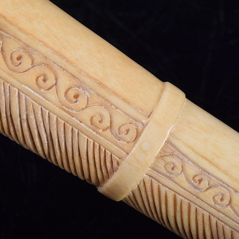 時代提げ物　獣骨彫刻　銃型　矢立　筆入　C　9209