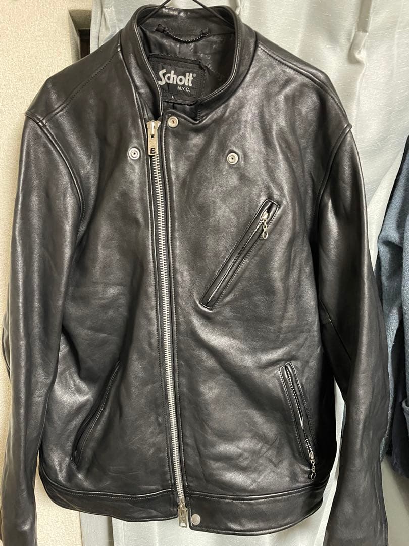 schott アタッチメント　セミダブル　ライダースジャケット　メンズLサイズ