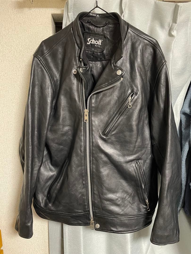 schott アタッチメント　セミダブル　ライダースジャケット　メンズLサイズ