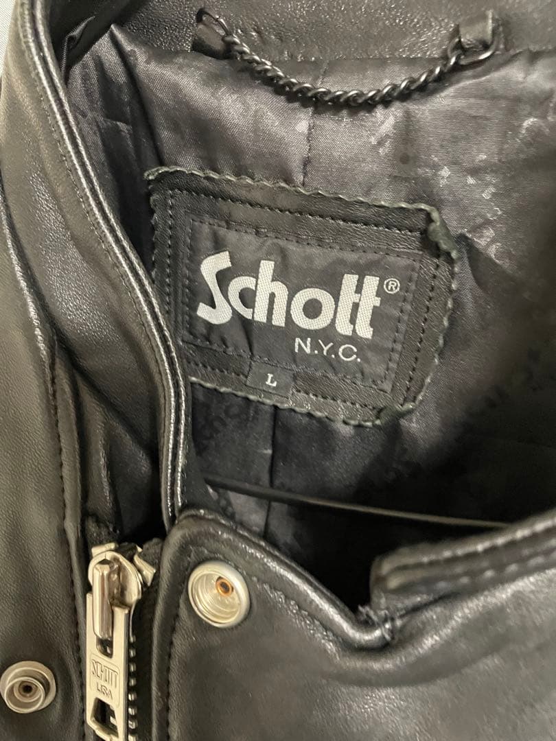 schott アタッチメント　セミダブル　ライダースジャケット　メンズLサイズ
