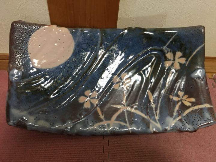 志野 有名作家加藤土代久作 大皿 個展再お値下げしました共箱付き