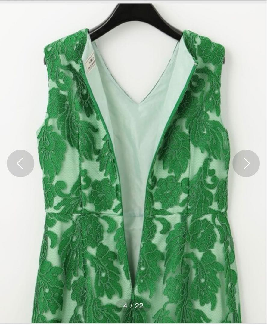 グレースコンチネンタル コード刺繍フレアドレス 36 ワンピース