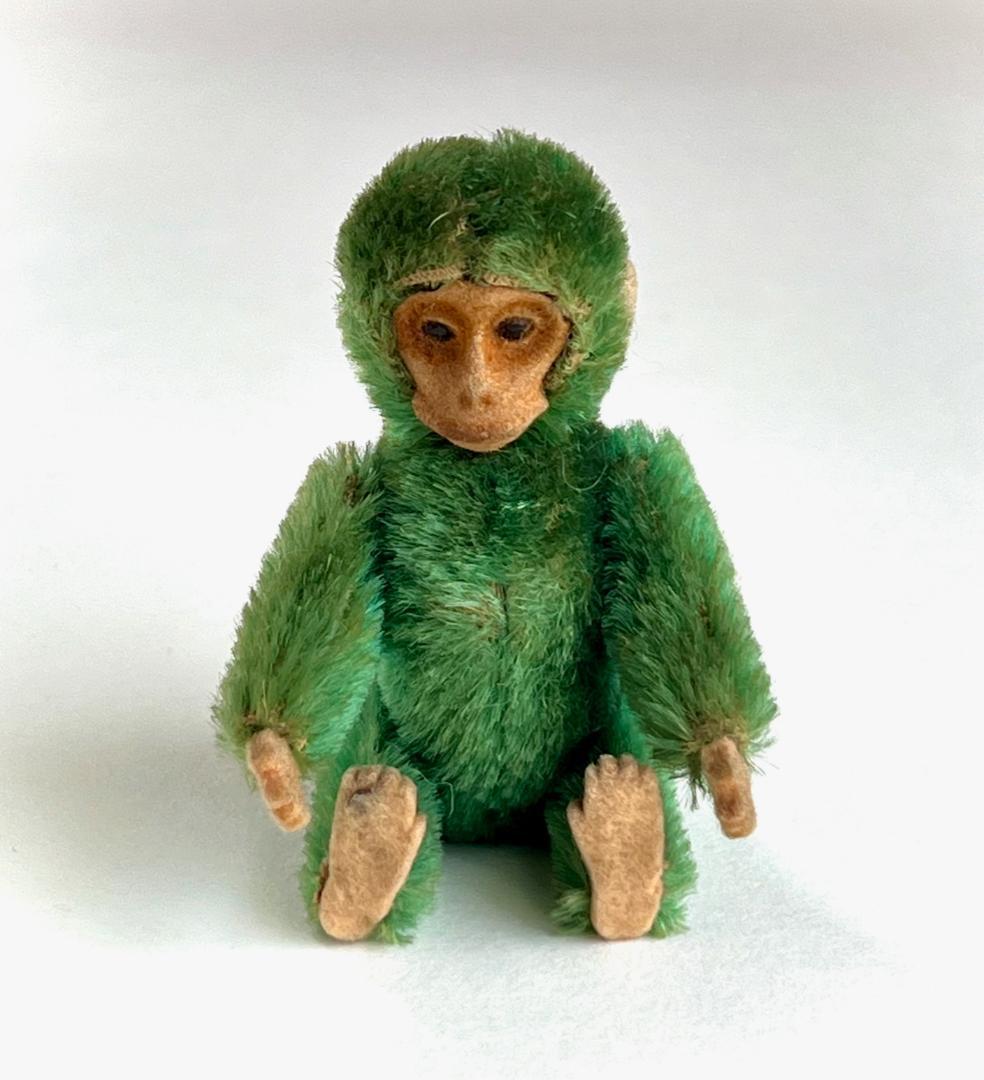 ◆Schuco シュコーアンティーク サル ぬいぐるみ コンパクト グリーン