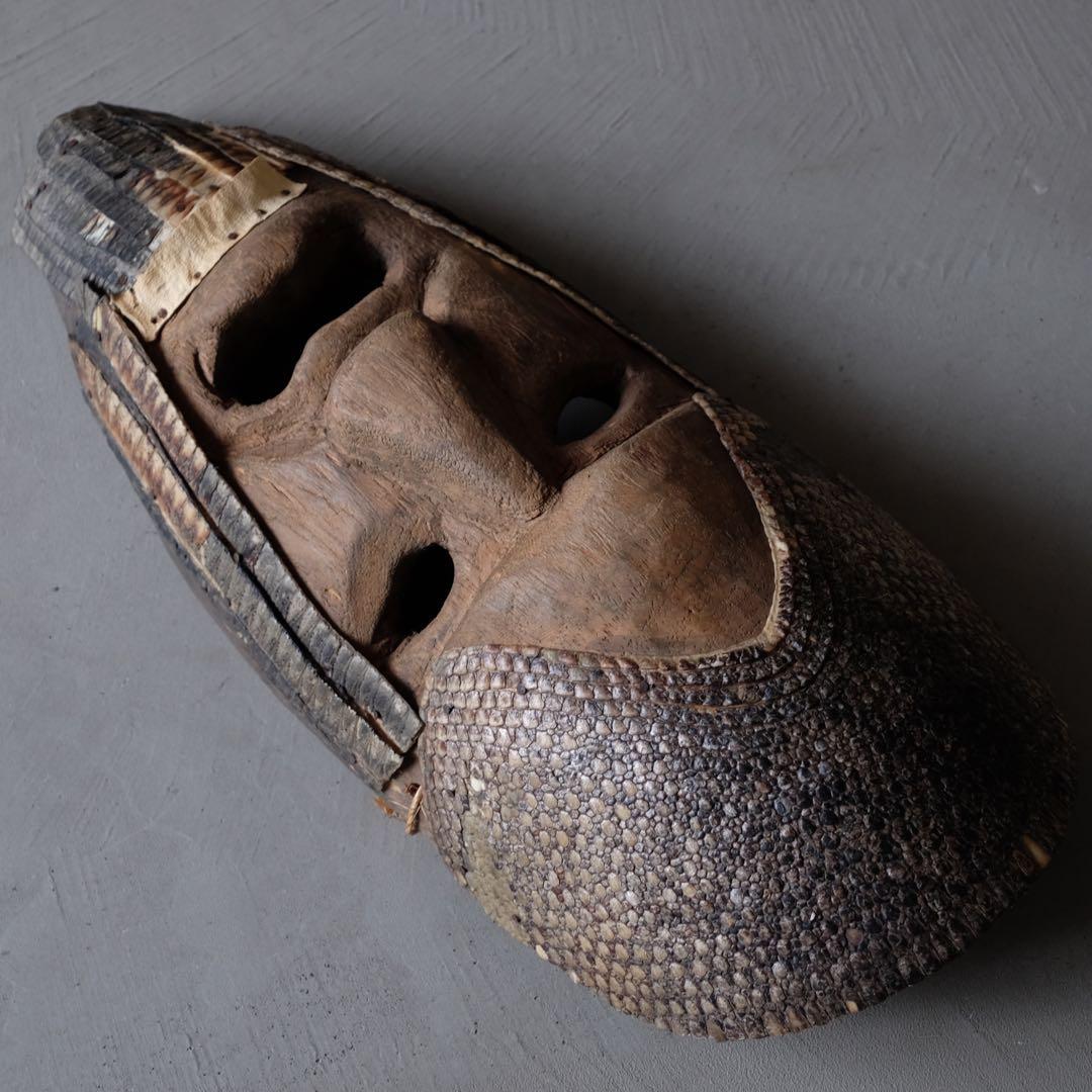 メキシコ 木彫りのマスク　木彫 彫刻 仮面 アート 芸美術 古道具 アンティーク