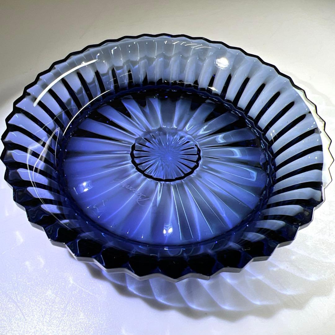 バカラ　ミルニュイ　ミッドナイトブループレート　幅13㎝　東Y7-0530⭐︎1F