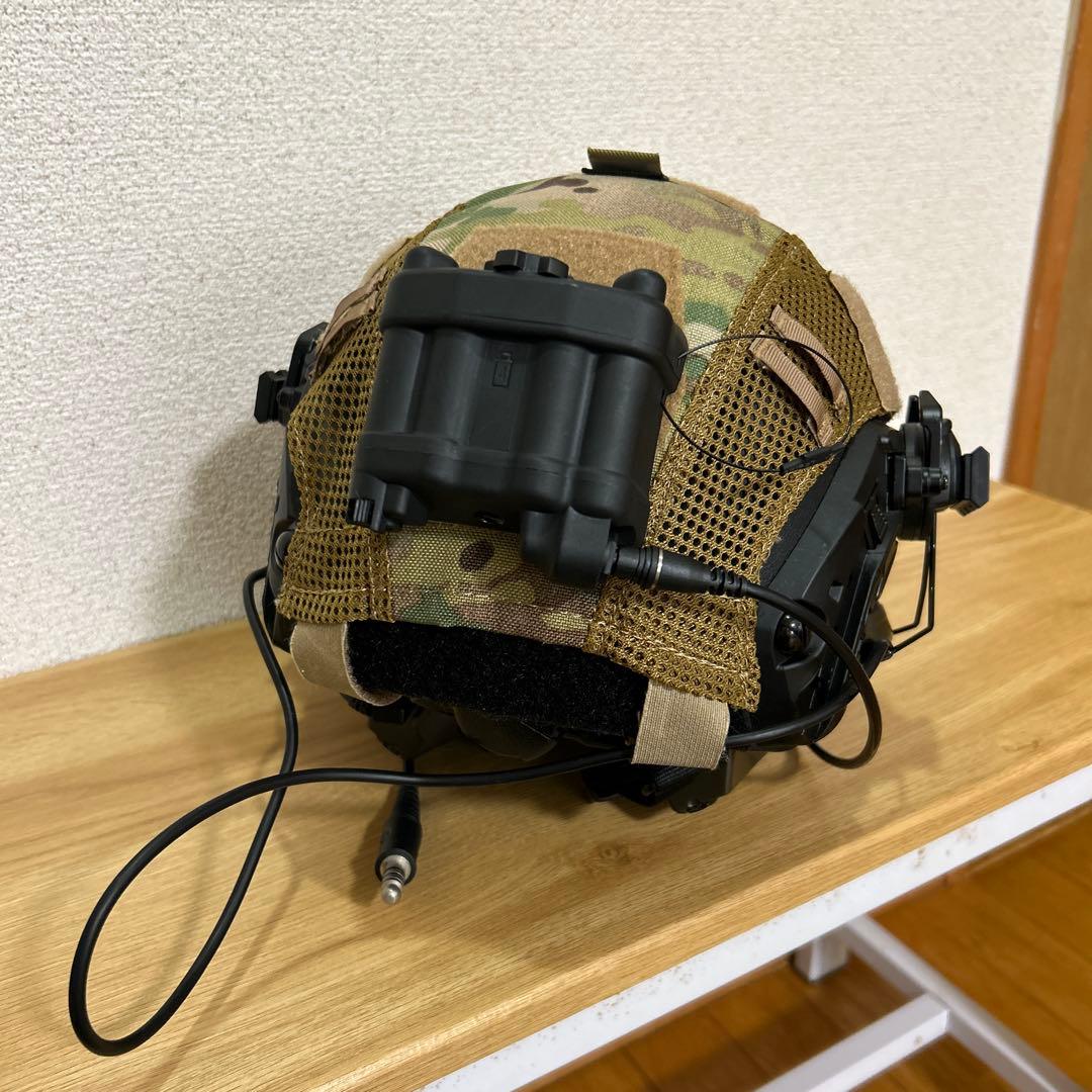 迷彩ヘルメット ナイトビジョン ヘッド付き レプリカ ミニタリー サバゲー