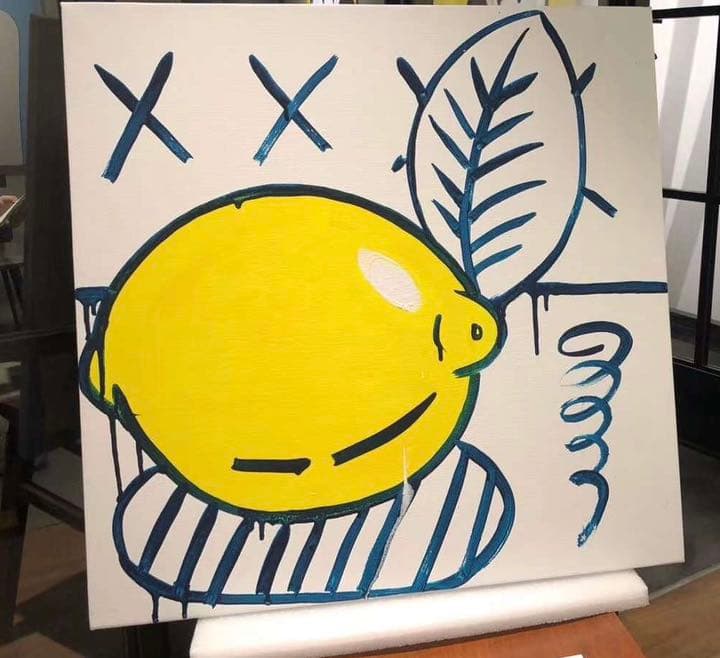原画　オリジナル　天野タケル　Lemon 61x61xm