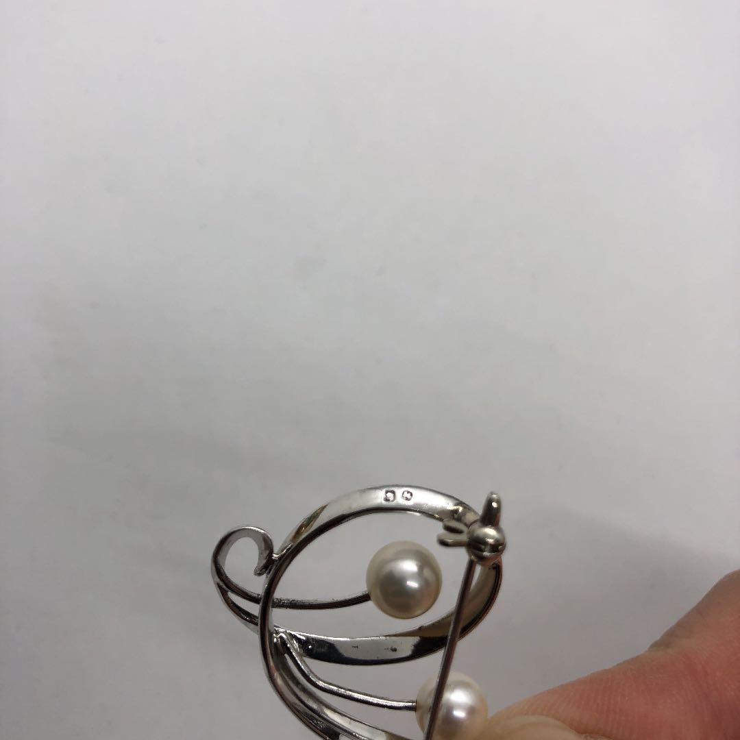 ヴィンテージ ミキモト　真珠　シルバー　925 ブローチ　箱付き