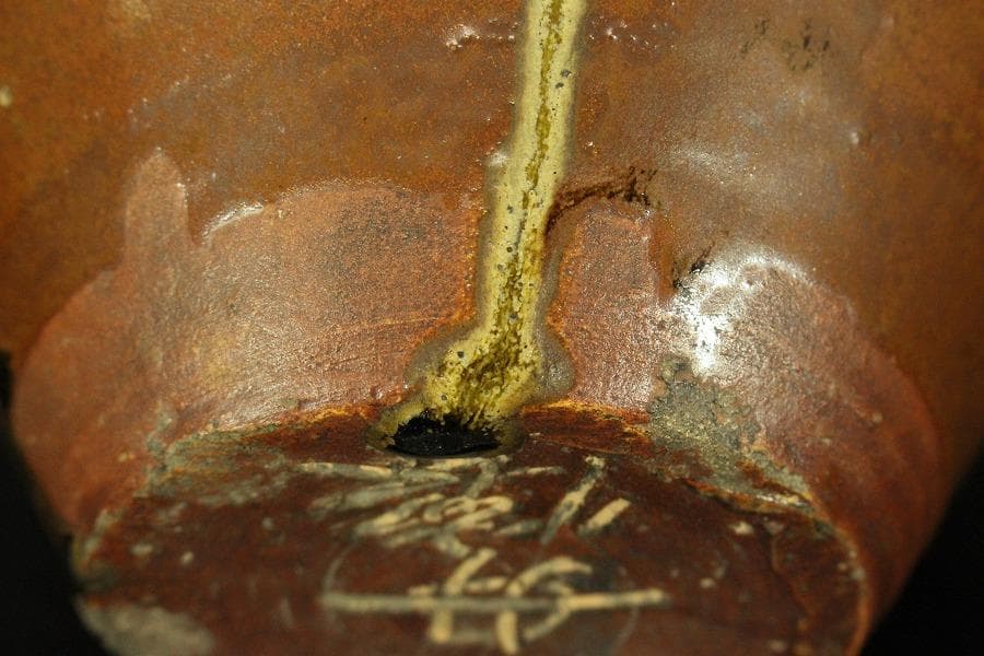 祖母懐 四耳 茶壷 高19.5cm(LC576)