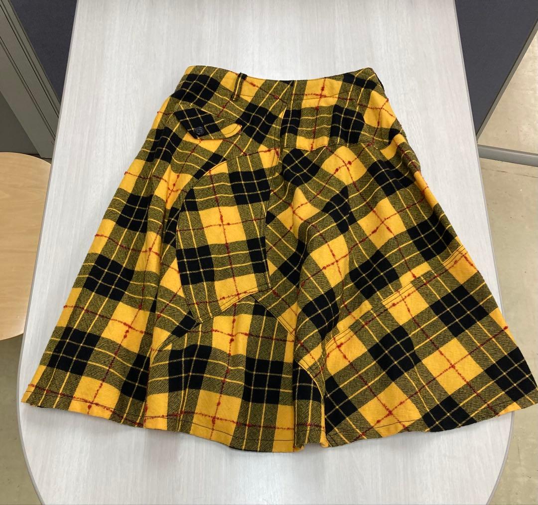 トリココムデギャルソン　タータンチェック巻きスカート