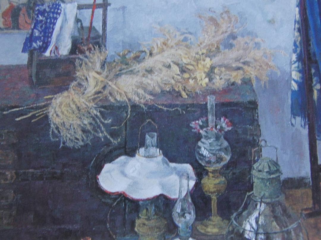 大野昌男、【ランプ】、希少な額装用画集より、新品額装付