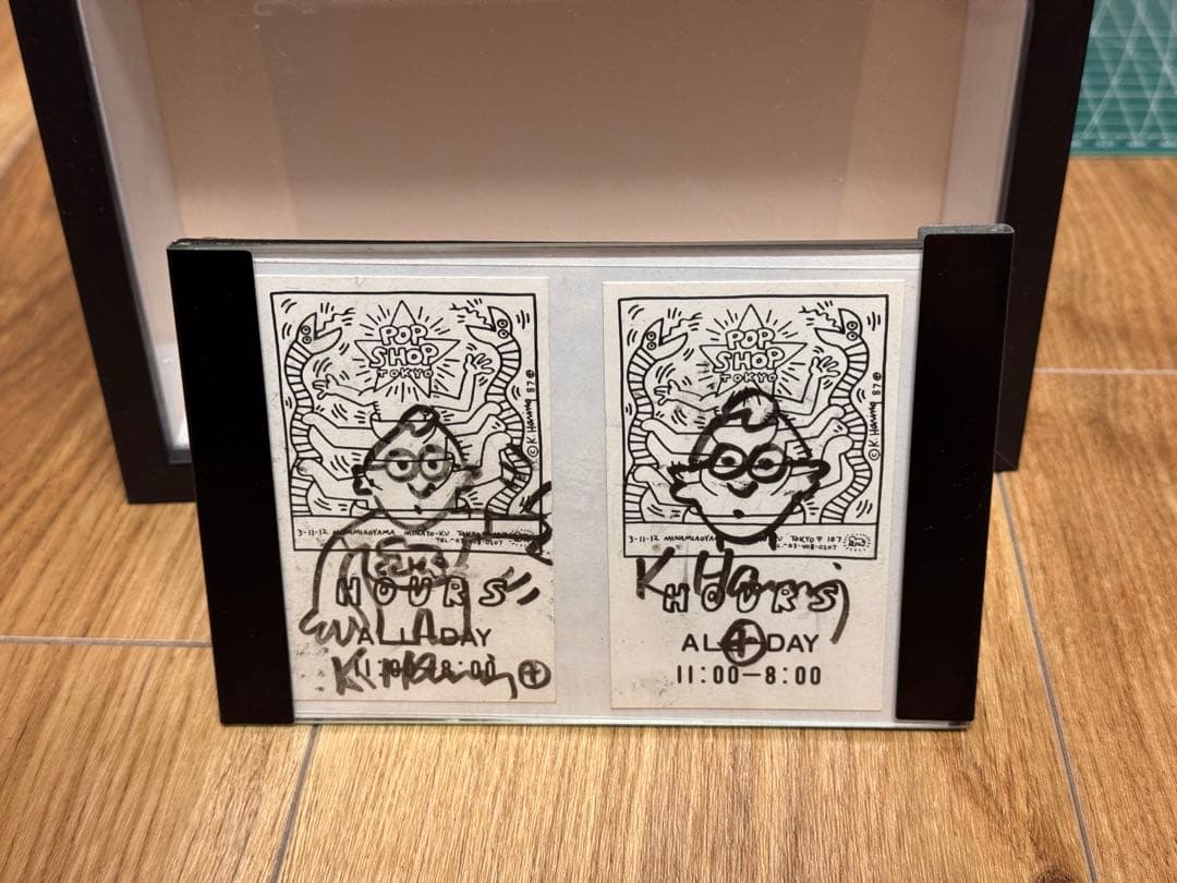 希少キース・カードに墨で ドローイング 2点セット