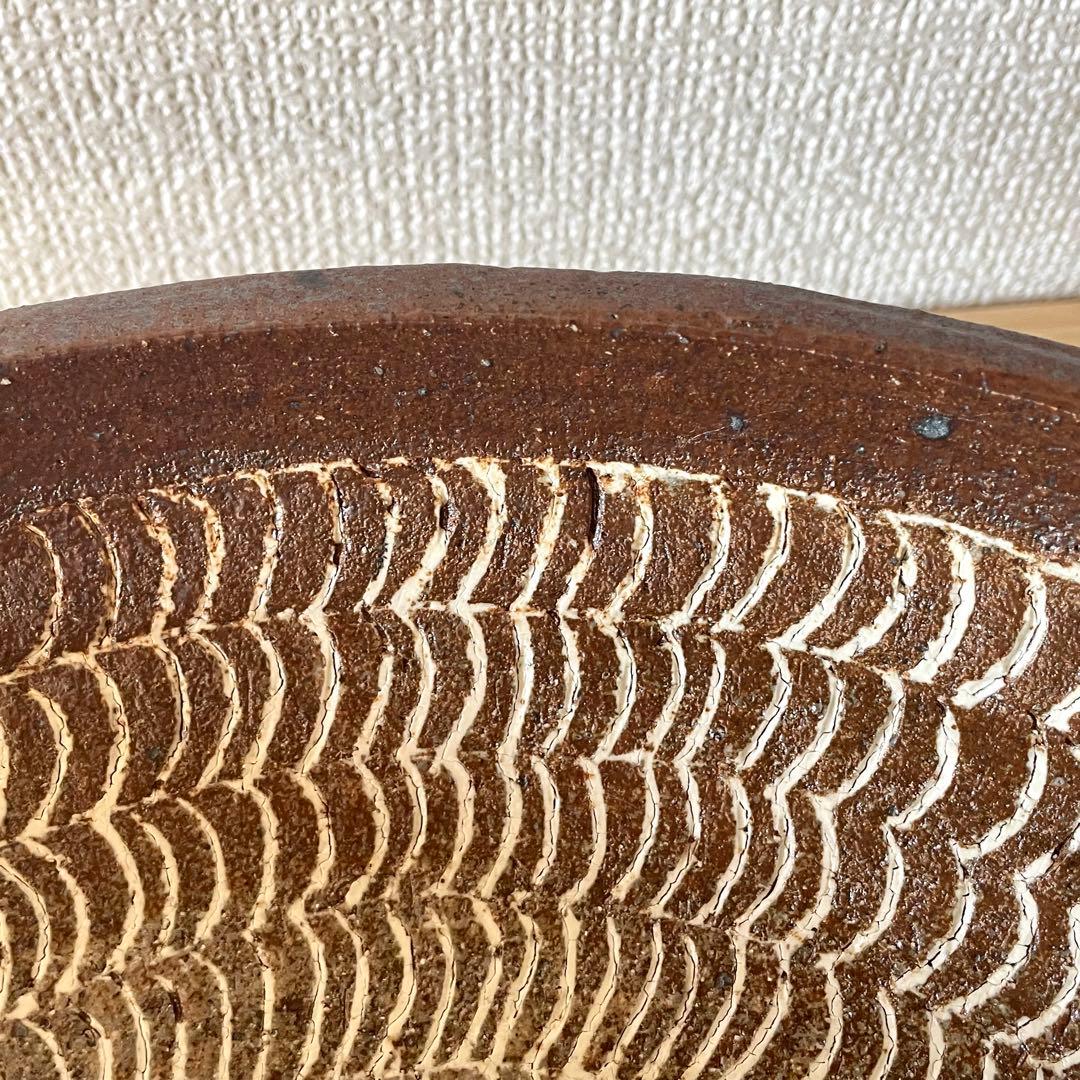 民藝 象嵌の大鉢 一尺一寸 検）バーナード・リーチ 生田和孝