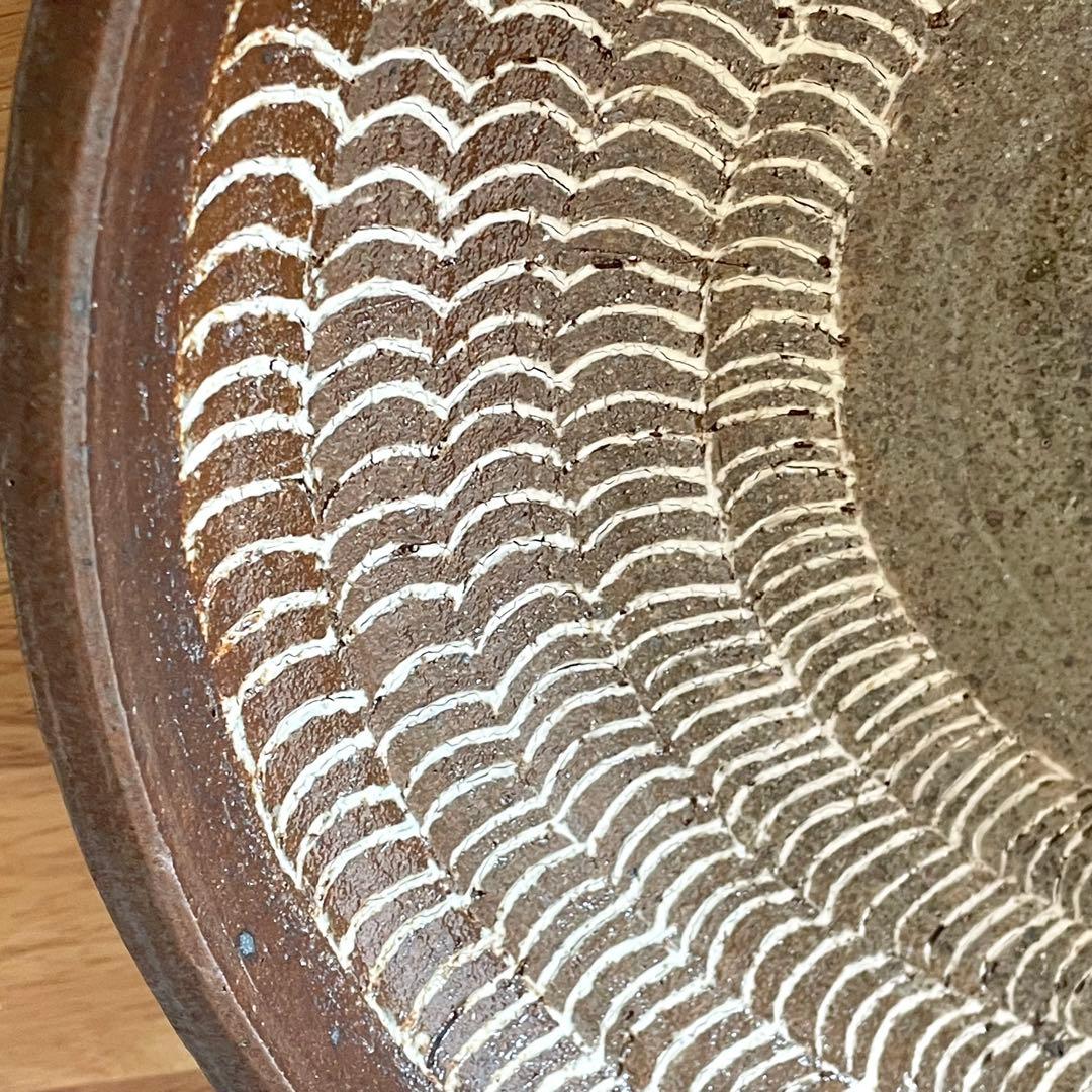 民藝 象嵌の大鉢 一尺一寸 検）バーナード・リーチ 生田和孝