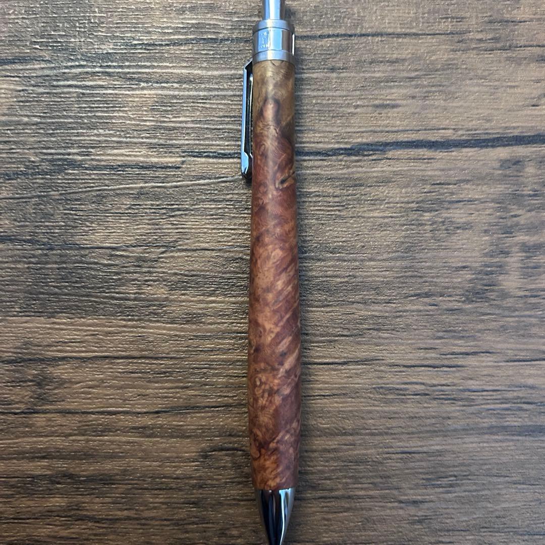 工房楔 シャープペンシル 0.5mm 花梨紅白（こぶ杢）真鍮パイプ