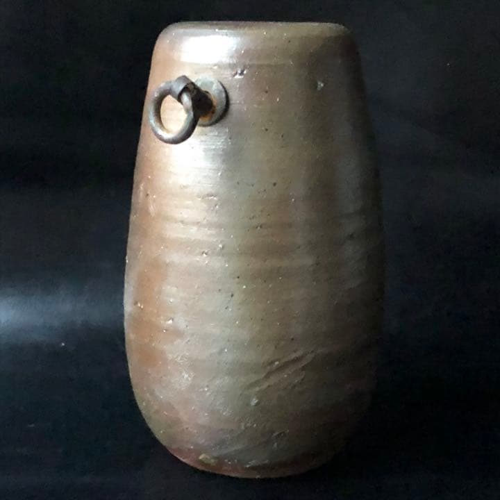 古美術品◼️蔵から出て来た、かなりステキな壁掛けの古い備前焼、花瓶、一輪挿し、陶器