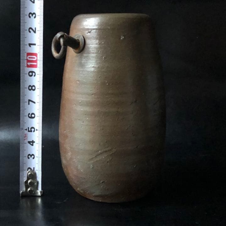 古美術品◼️蔵から出て来た、かなりステキな壁掛けの古い備前焼、花瓶、一輪挿し、陶器