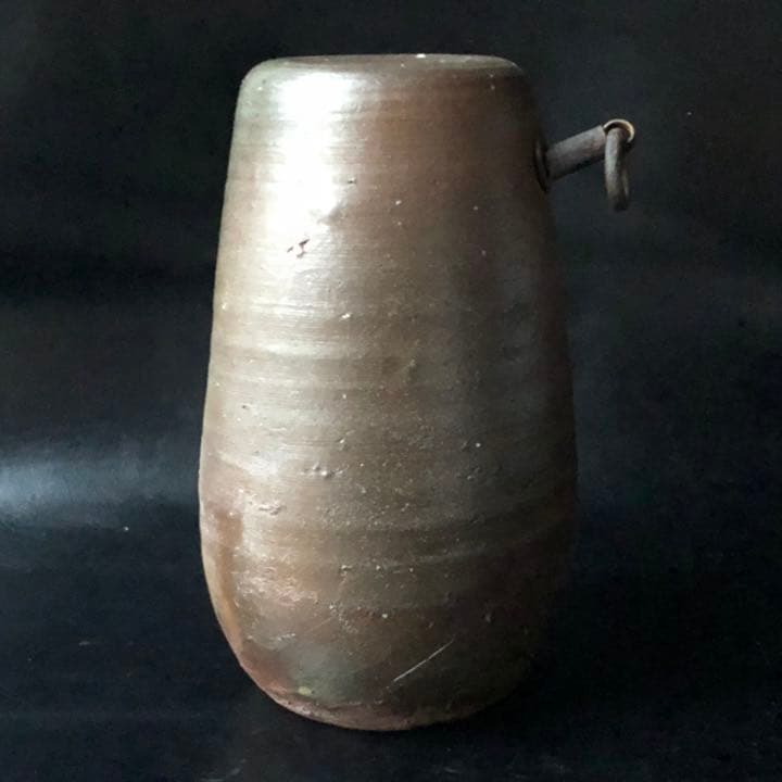 古美術品◼️蔵から出て来た、かなりステキな壁掛けの古い備前焼、花瓶、一輪挿し、陶器